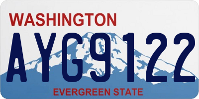 WA license plate AYG9122