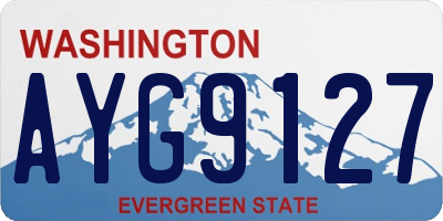 WA license plate AYG9127