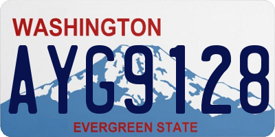 WA license plate AYG9128