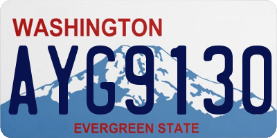 WA license plate AYG9130