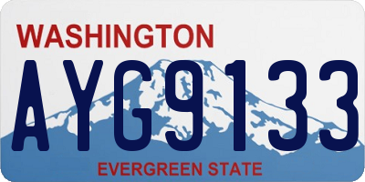 WA license plate AYG9133