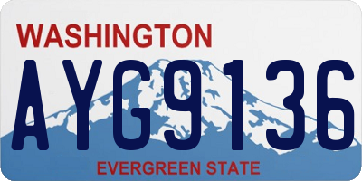 WA license plate AYG9136