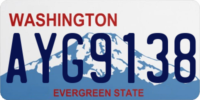 WA license plate AYG9138