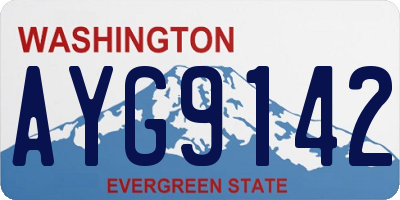 WA license plate AYG9142