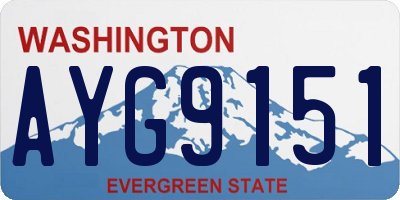 WA license plate AYG9151