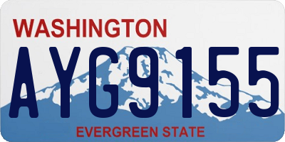 WA license plate AYG9155