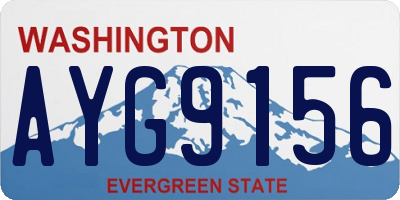 WA license plate AYG9156
