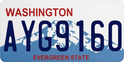 WA license plate AYG9160