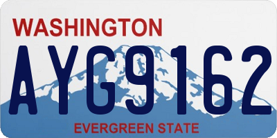 WA license plate AYG9162
