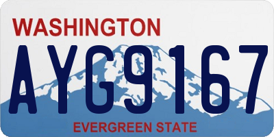 WA license plate AYG9167