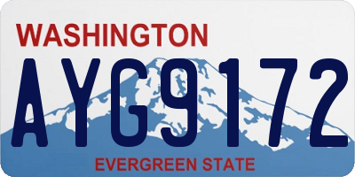 WA license plate AYG9172