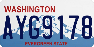 WA license plate AYG9178
