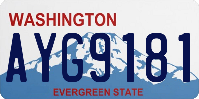 WA license plate AYG9181