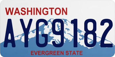 WA license plate AYG9182