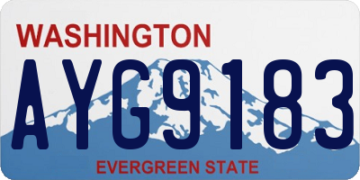 WA license plate AYG9183
