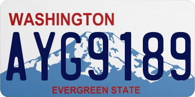 WA license plate AYG9189