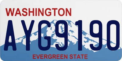 WA license plate AYG9190