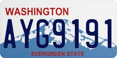 WA license plate AYG9191