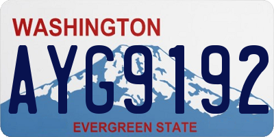 WA license plate AYG9192