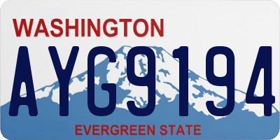 WA license plate AYG9194