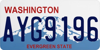 WA license plate AYG9196