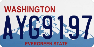 WA license plate AYG9197