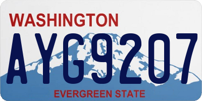 WA license plate AYG9207