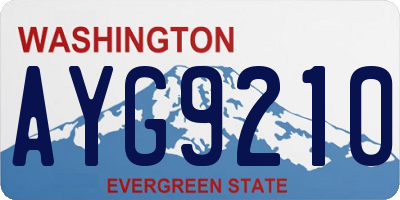 WA license plate AYG9210