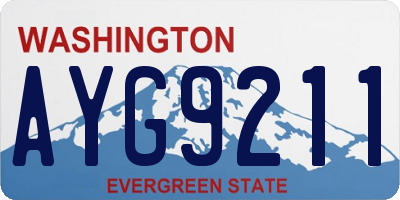 WA license plate AYG9211