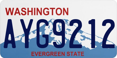 WA license plate AYG9212