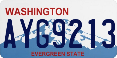 WA license plate AYG9213