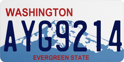 WA license plate AYG9214