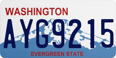WA license plate AYG9215