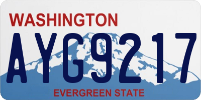 WA license plate AYG9217