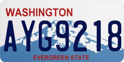 WA license plate AYG9218