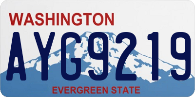 WA license plate AYG9219