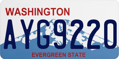 WA license plate AYG9220