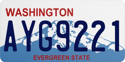 WA license plate AYG9221