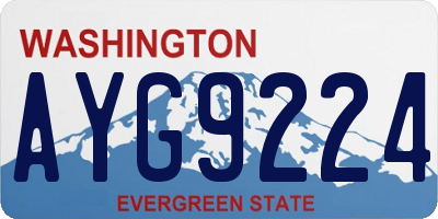 WA license plate AYG9224