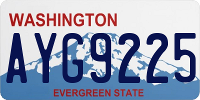WA license plate AYG9225