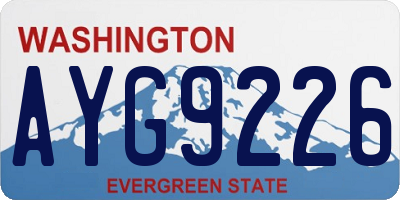 WA license plate AYG9226