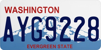 WA license plate AYG9228