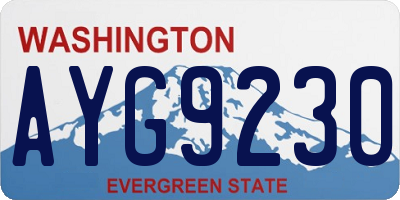 WA license plate AYG9230