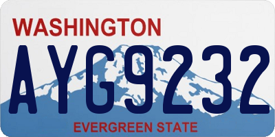 WA license plate AYG9232