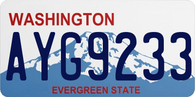 WA license plate AYG9233