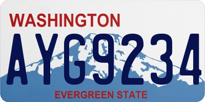 WA license plate AYG9234