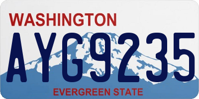 WA license plate AYG9235