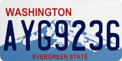 WA license plate AYG9236
