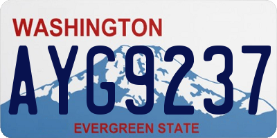 WA license plate AYG9237