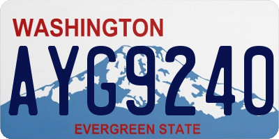 WA license plate AYG9240